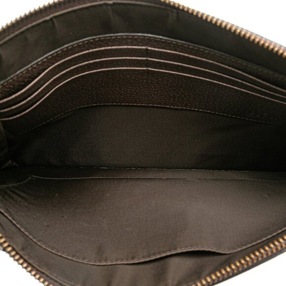 GUCCI Authentic Brown Leather Clutch Bag - Picture 7 of 11
